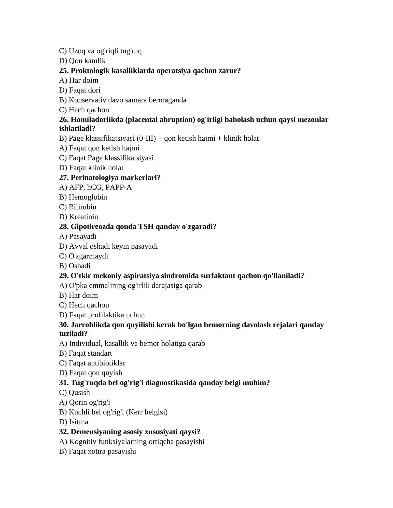 Klinik diagnostika savollari 4