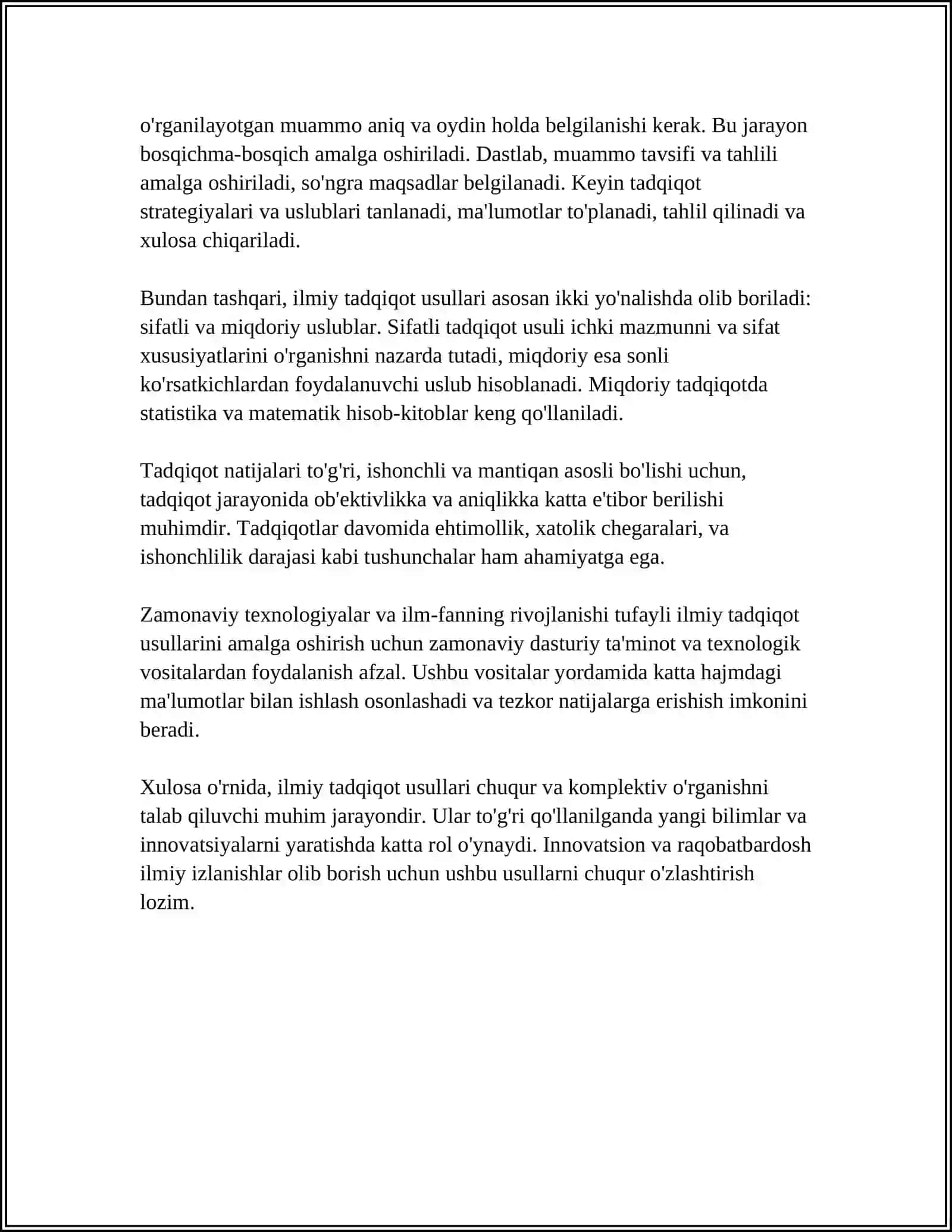 ILMIY TADQIQOT METODLAR KUZATISH QIYOSLASH VA EKSPERIMENT 4