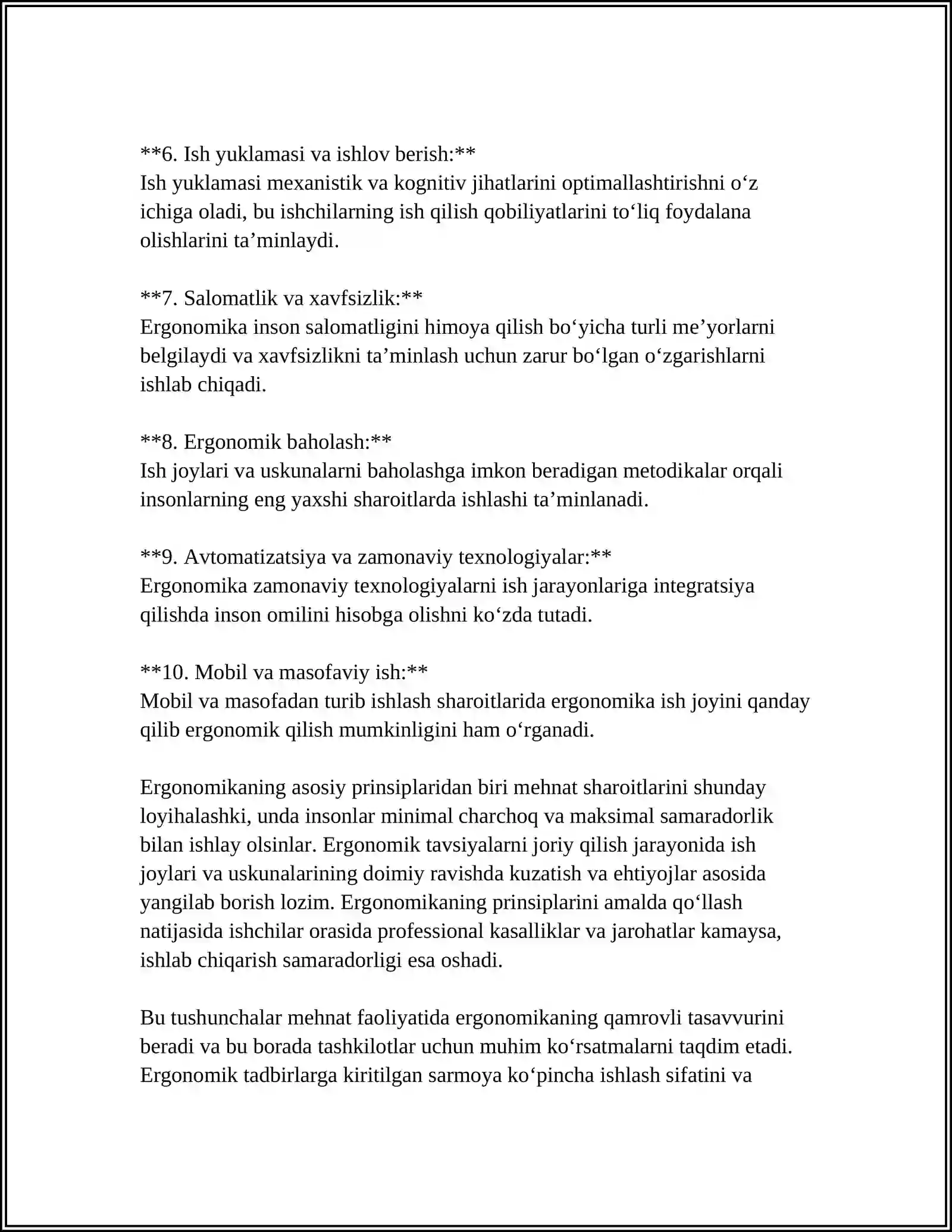 MEHNAT FAOLIYATI JARAYONIDA ERGONOMIKANING O'RNI 4