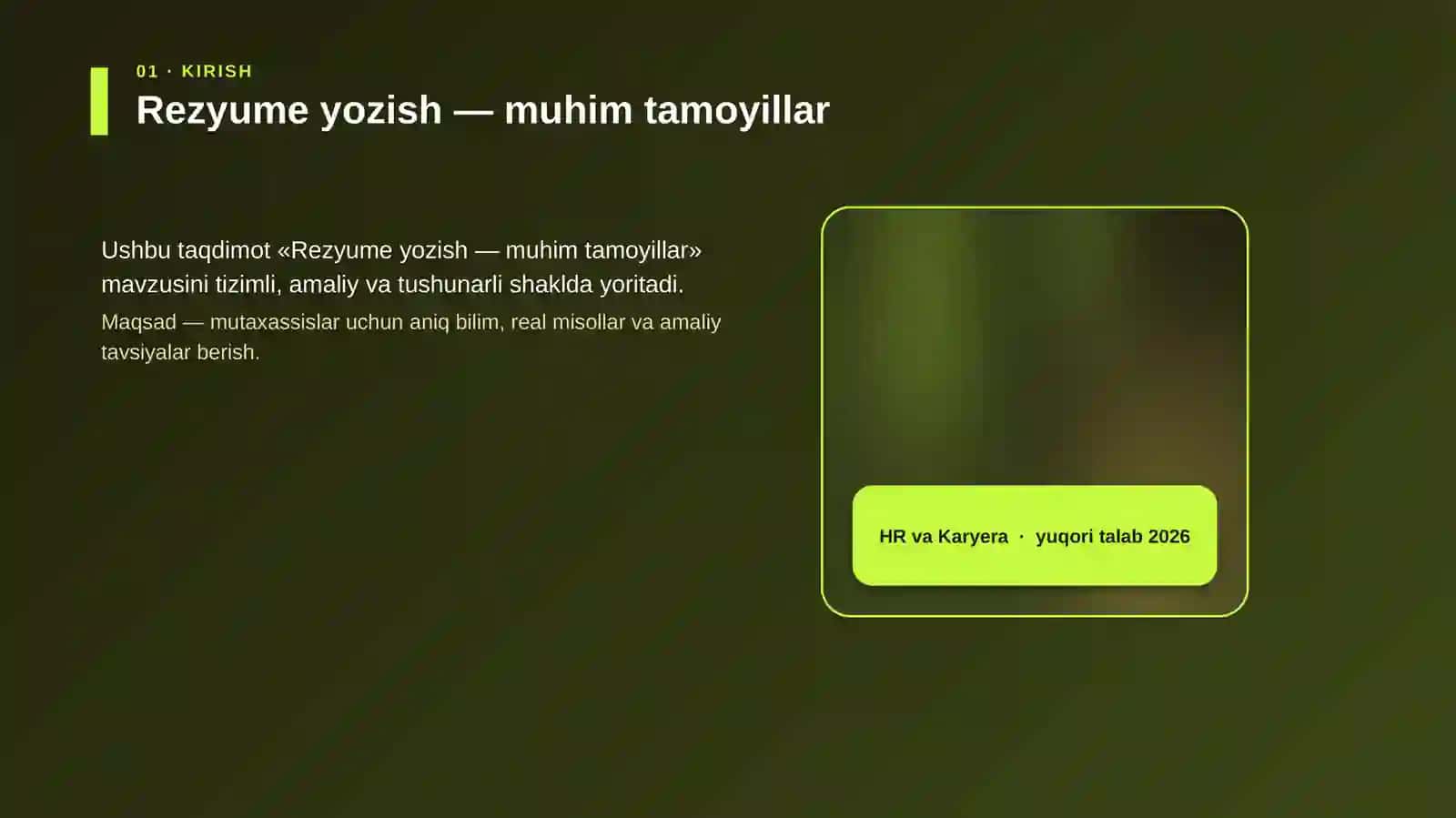 Rezyume yozish — muhim tamoyillar 4