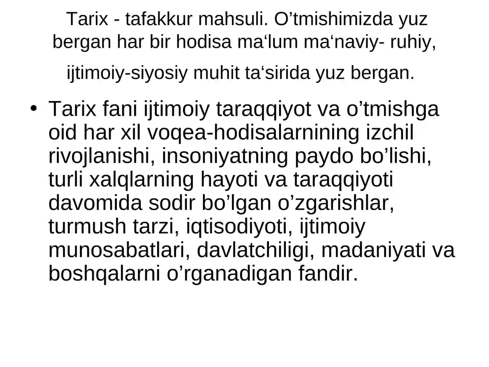 O'zbekiston tarixi fanining predmeti, nazariy-metodologik asoslari, manbalari va ahamiyati 4