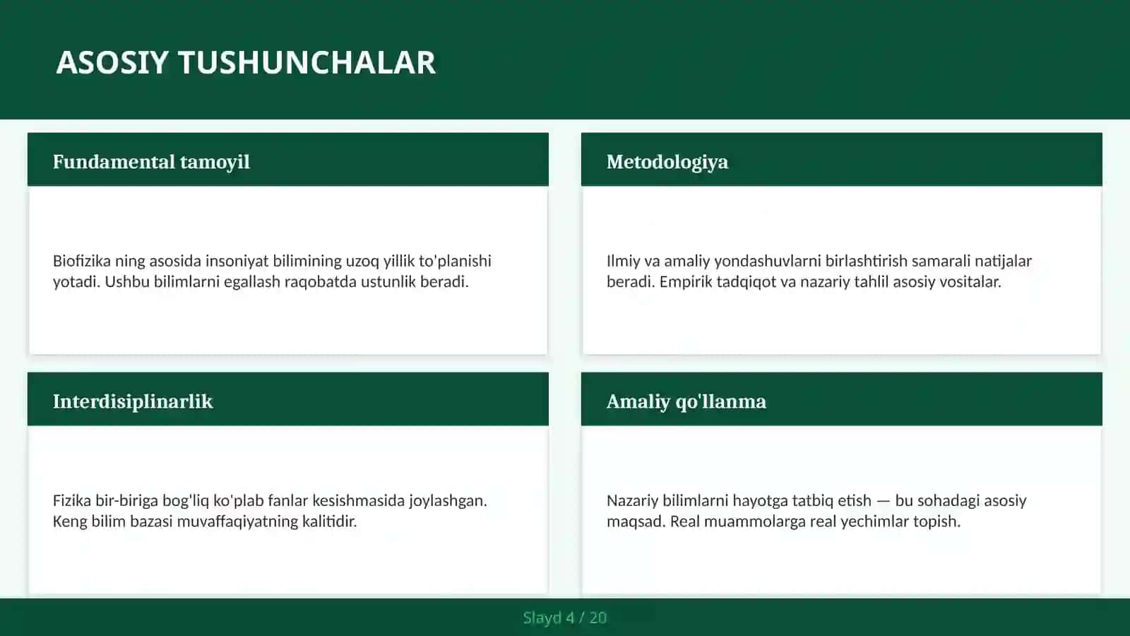 BIOFIZIKA Membrana — mutaxassislar uchun 4