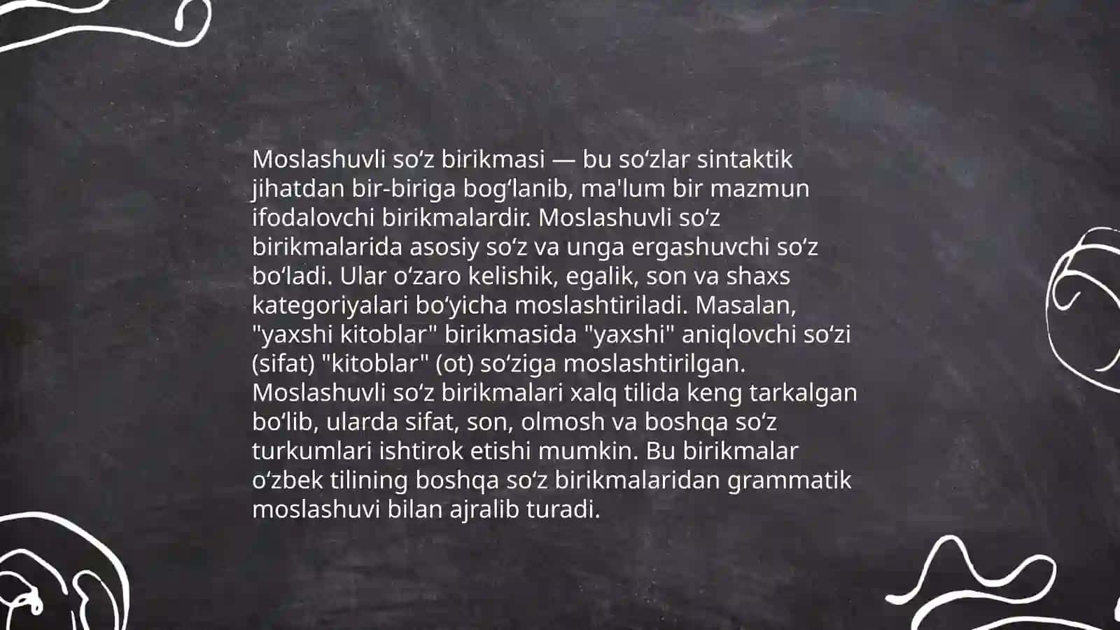 Moslashuvli so'z birikmasi 4