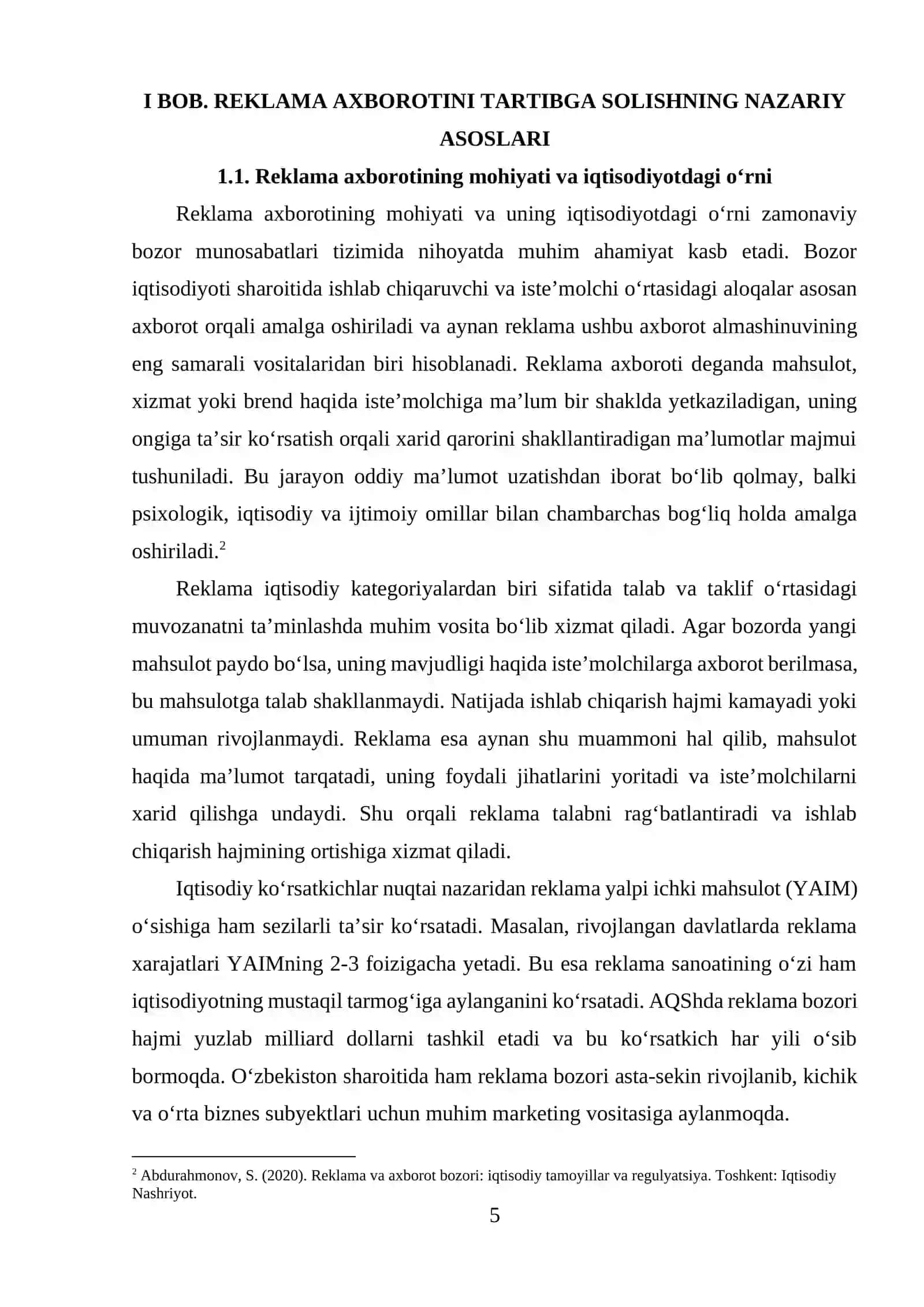 REKLAMA AXBOROTINI TARTIBGA SOLISHNING IQTISODIY TAXLILI 4