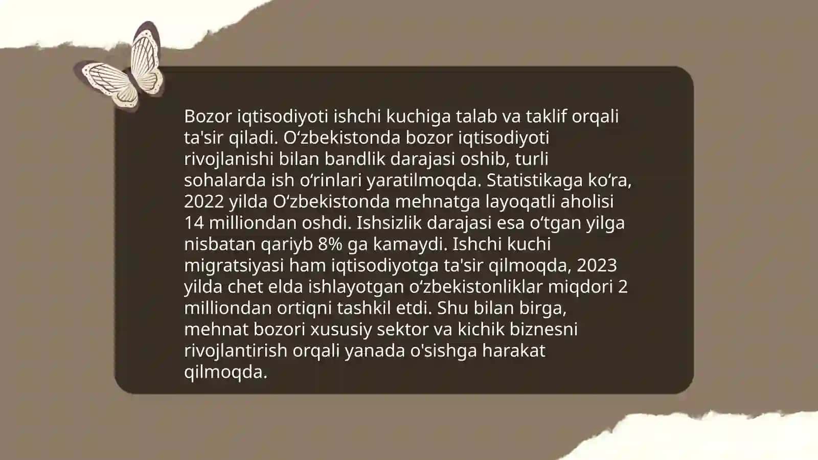 Mehnat bozoridagi talab va taklifni oʻrganish 4