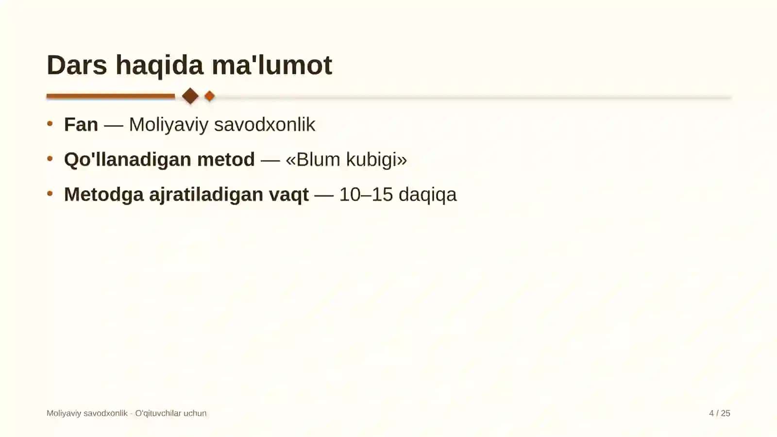 moliyaviy savodxonlik darslarida blum kubigi metodidan foydalanish 9310 4