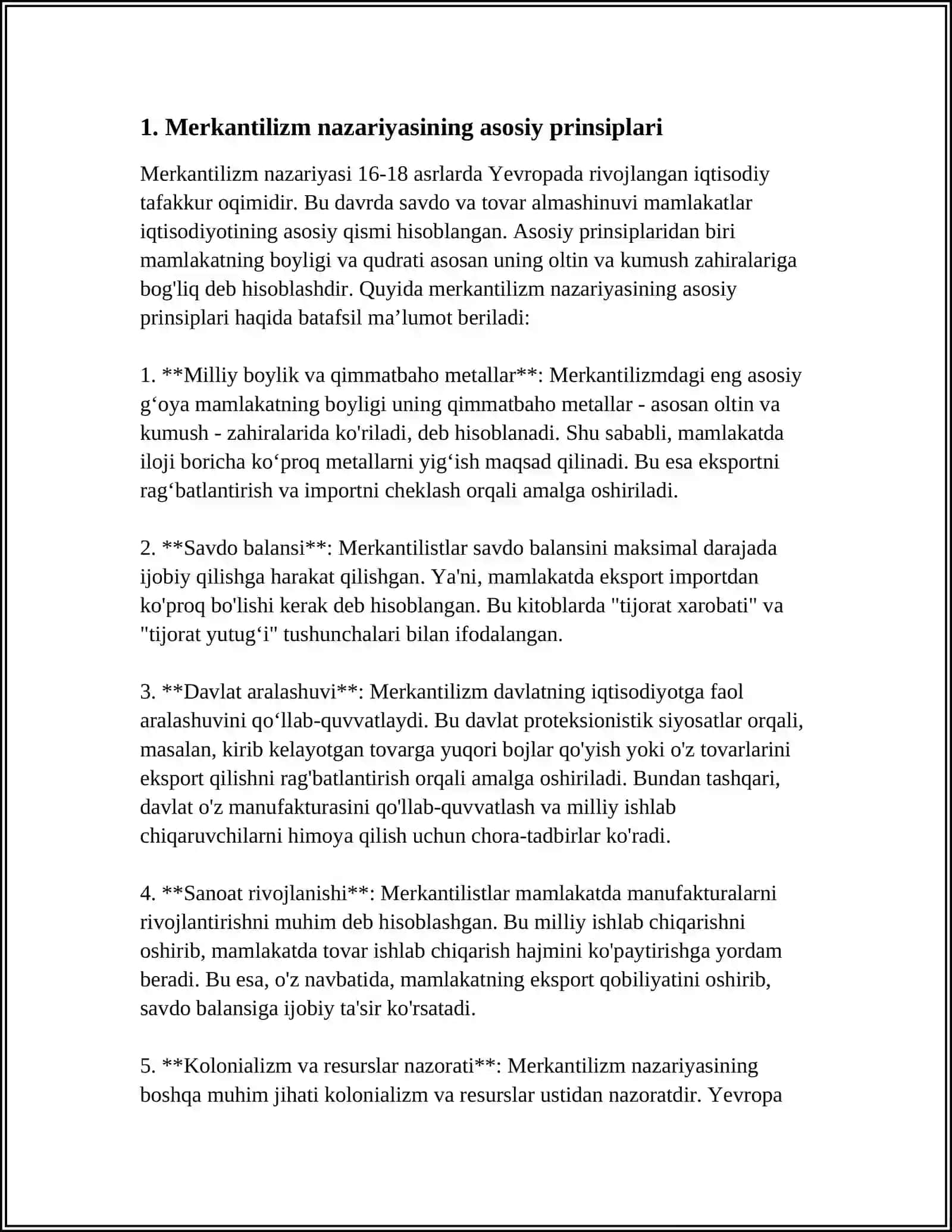 YEVROPADA MERKANTALIZM VA KLASSIK IQTISODIY MAKTABNING VUJUDGA KELISHI 4