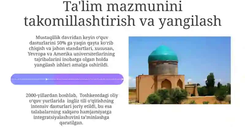 Mustaqillik Davrida O'zbekiston Ta'lim Tizimini Takomillashtirish Chora-tadbirlari 4