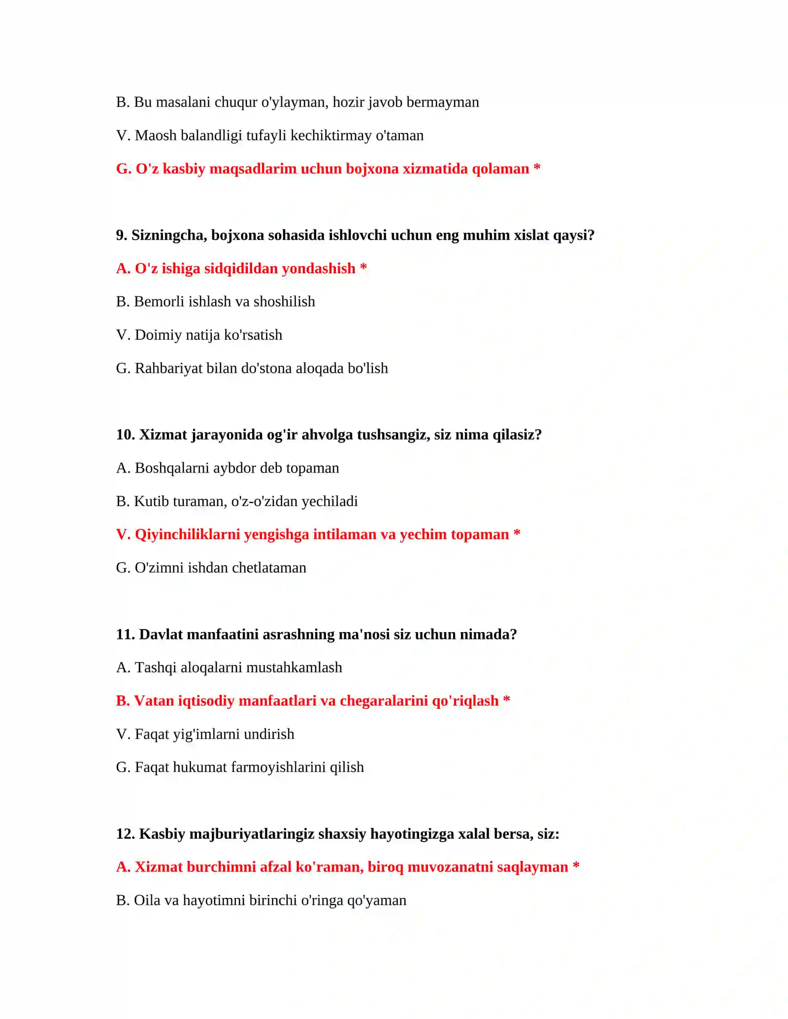 Bojxona qonunchiligi 200 ta test 4