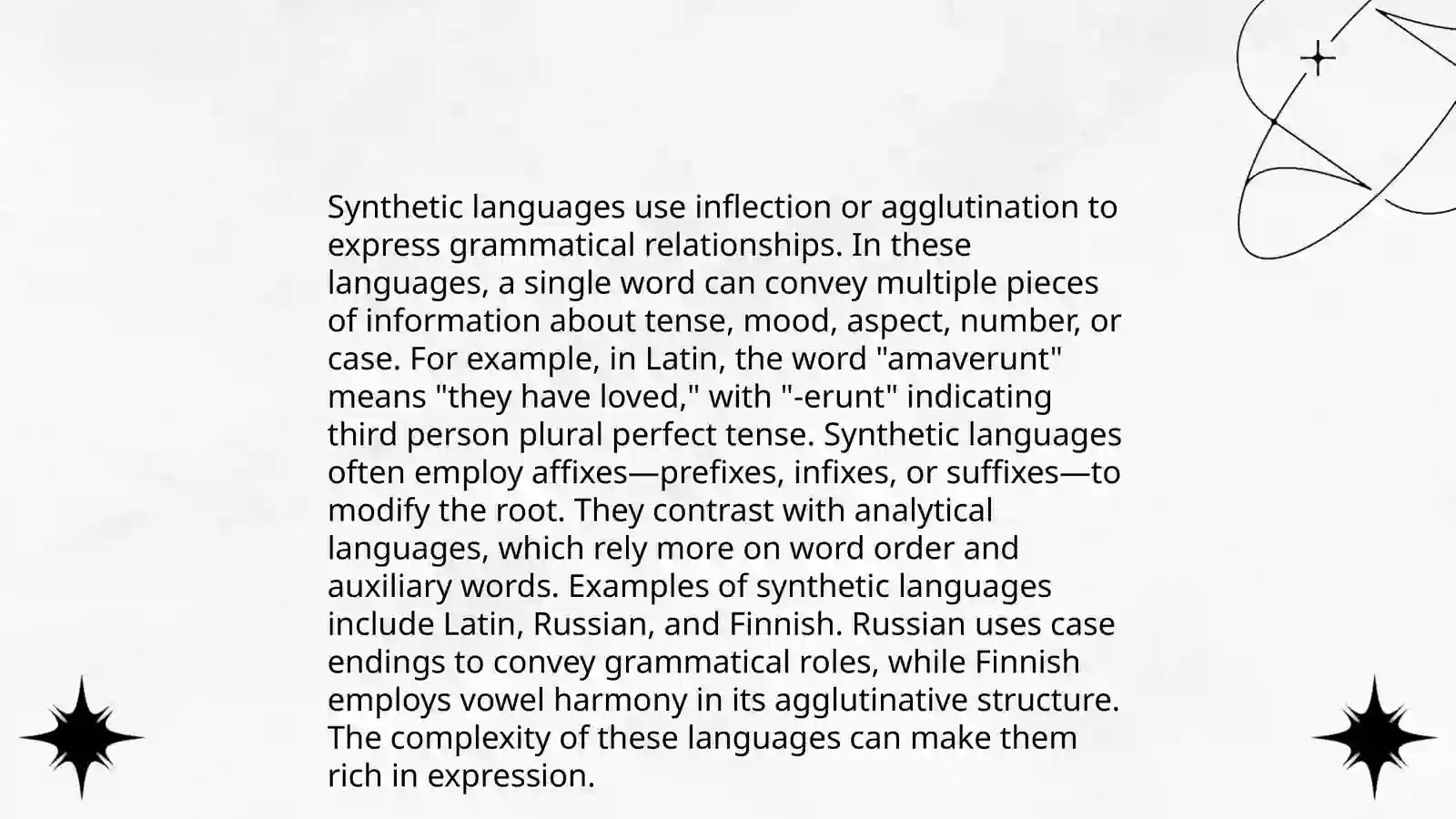 Morphological classification of languages 4