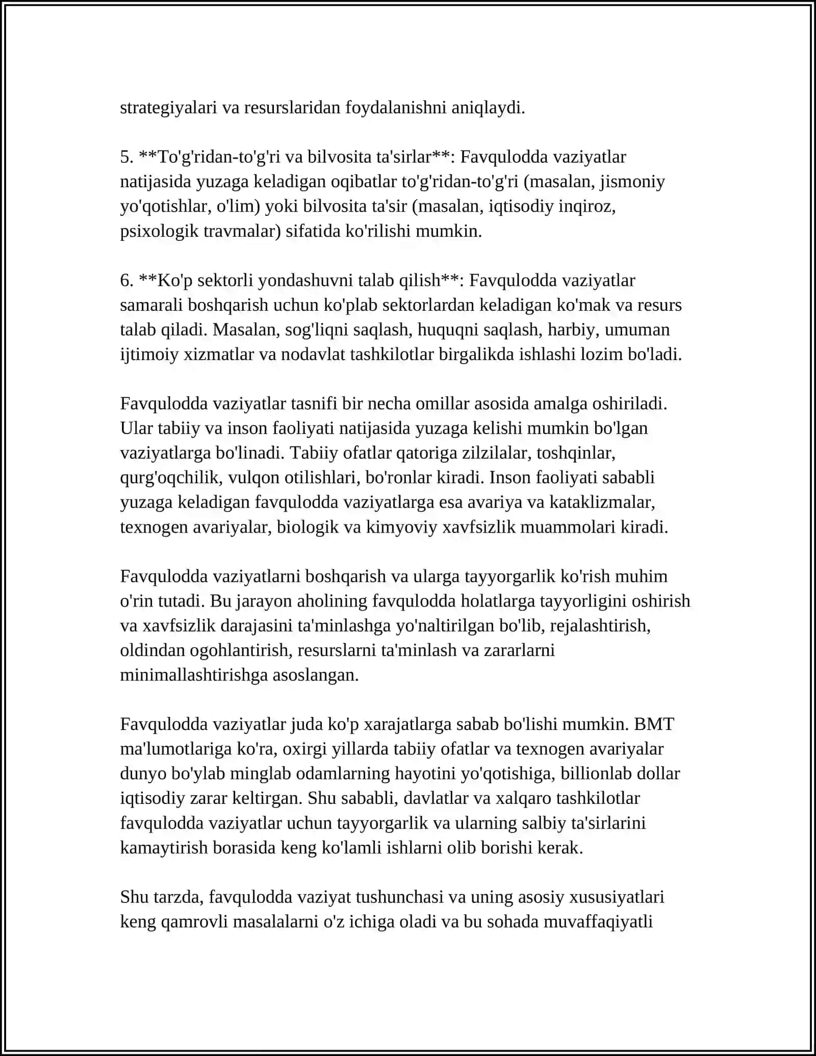 FAVQULODDA VAZIYATLAR VA ULARNING TAVSIFI VA TASNIFI 4