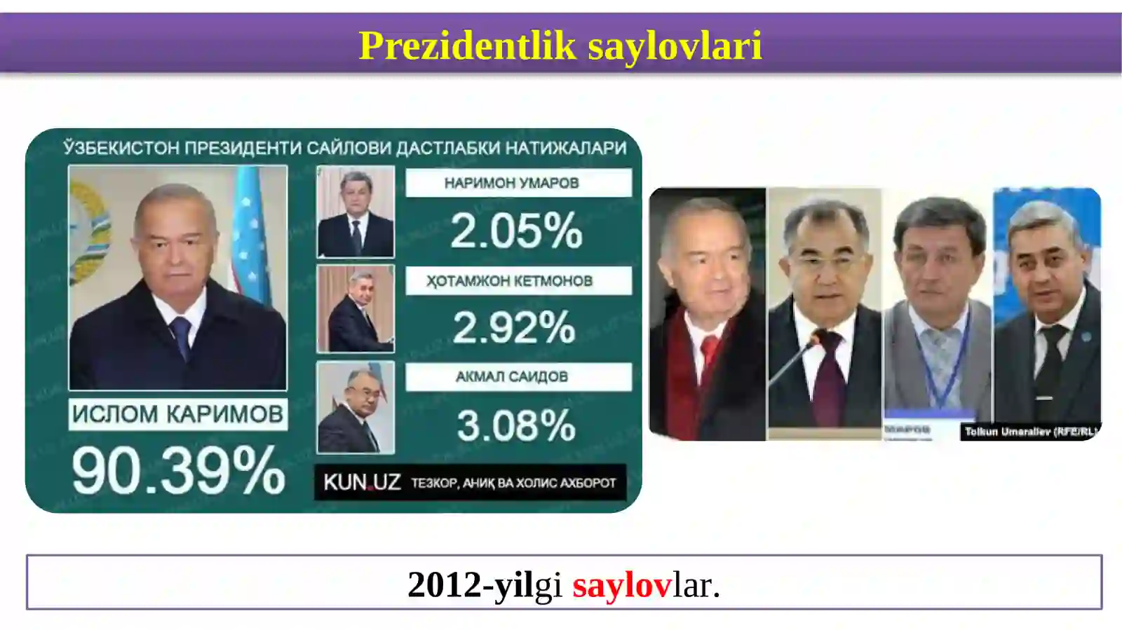 O`zbekiston davlat mustaqilligining qo`lga kiritilishi. 4