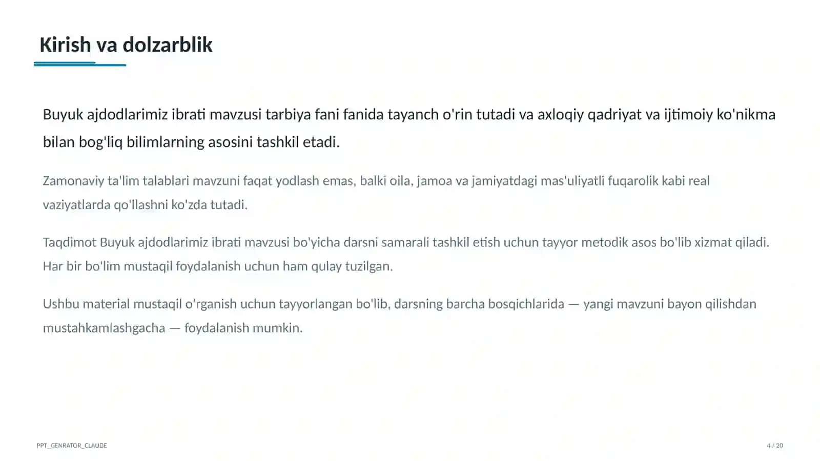 Buyuk ajdodlarimiz ibrati (6-sinf) 4