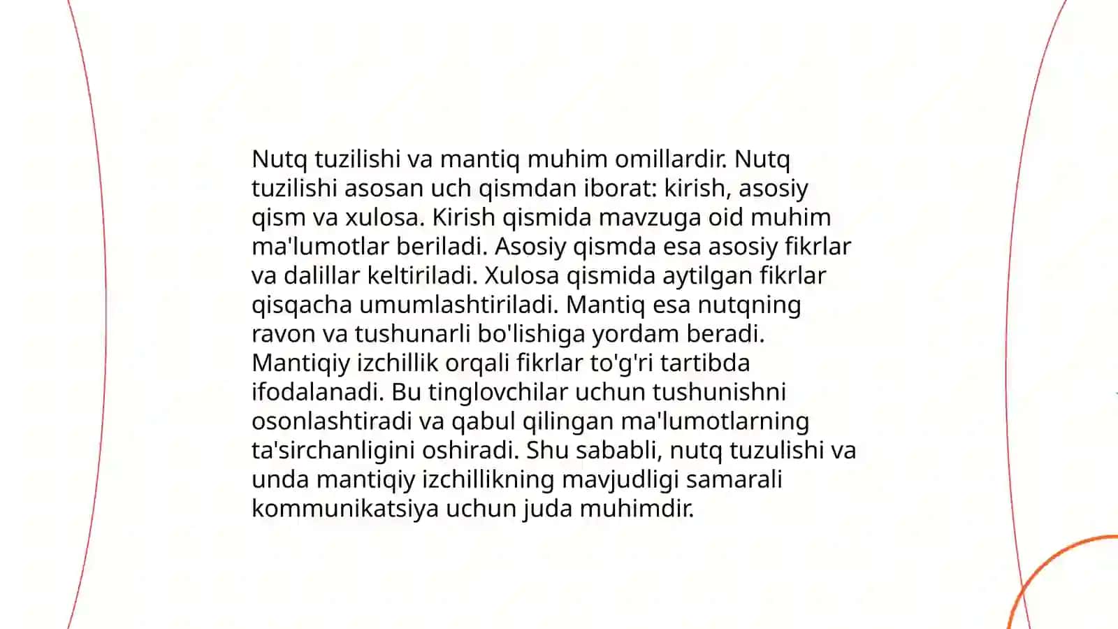 Fikrni og'zaki bayon qilishning o'ziga xosligi 4