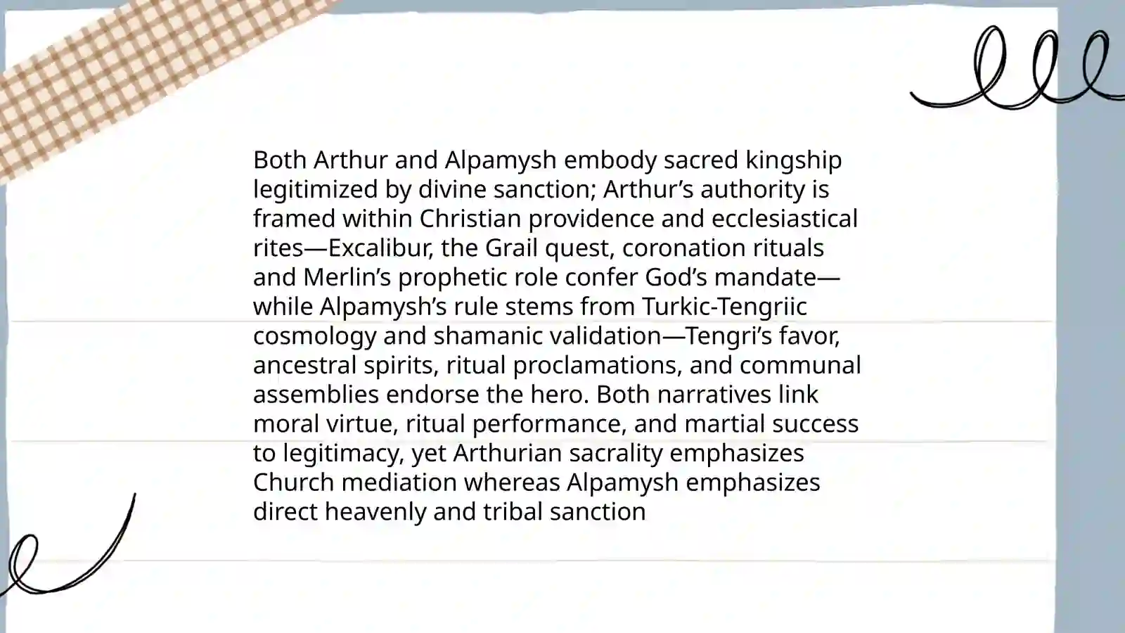 The Ideal King: A Comparative Analysis of King Arthur and Heroes in the TurkicEpic Alpamysh 4