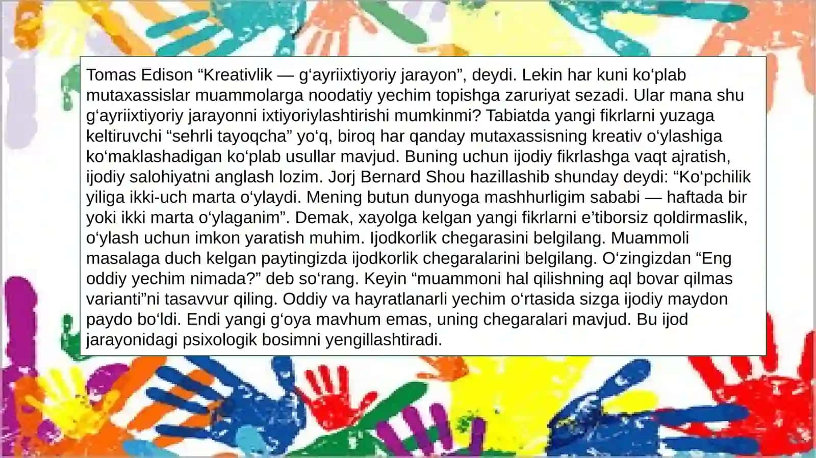 Boshlang’ich sinf o'quvchilarda kreativlikni shakllantirish mazmuni va usullari 4