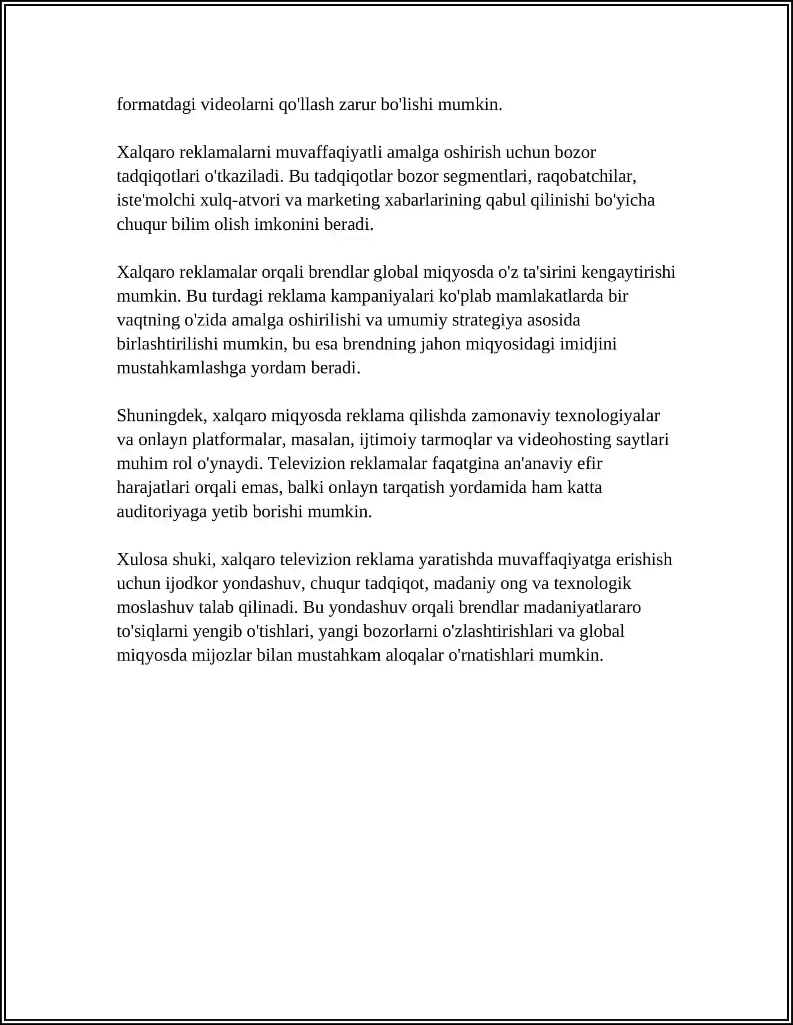 XALQARO REKLAMA TURLARI 4