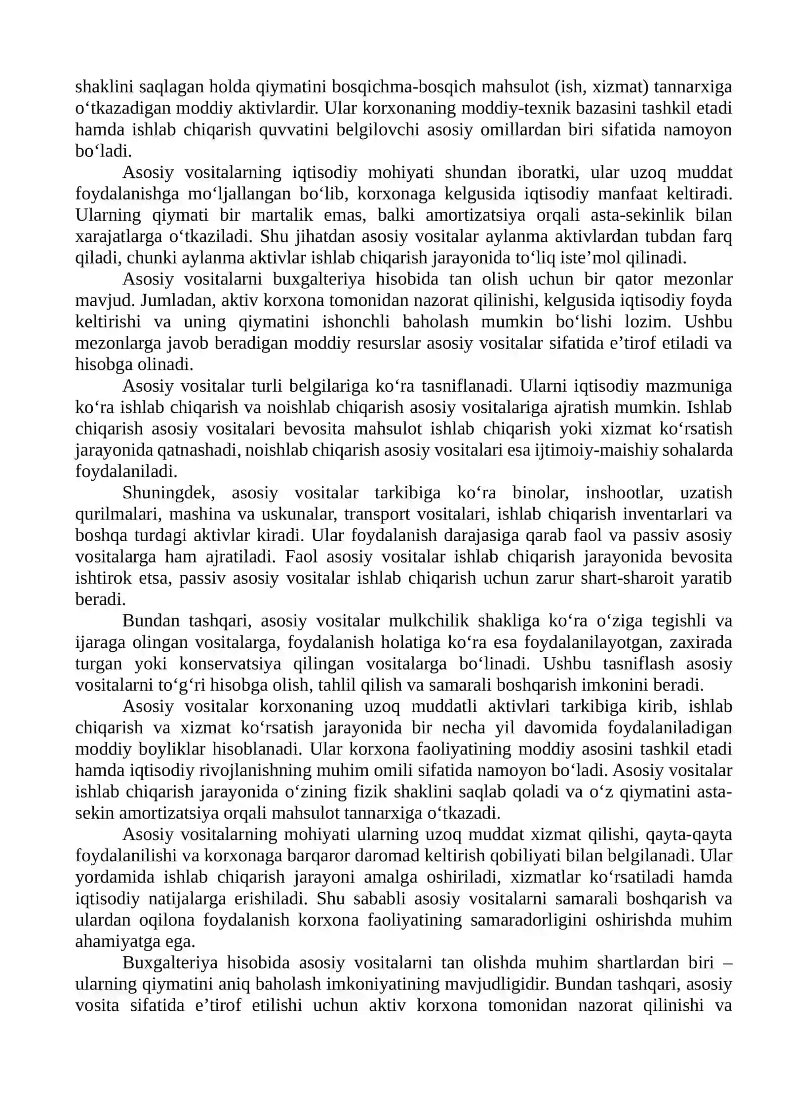 ASOSIY VOSITALARNI HISOBGA OLISH VA MOLIYAVIY HISOBOTI AKS ETTIRISHNING ZAMONAVIY YONDASHUVLARI 4