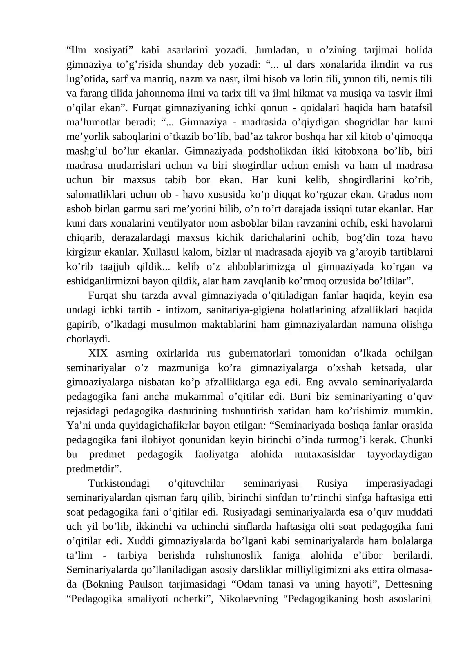 XIX ASRNING IKKINCHI YARMI VA XX ASR BOSHIDA TURKISTON O‘LKASIDA TARBIYA, MAKTAB VA PEDAGOGIK FIKRLAR (Birinchi qism) 4