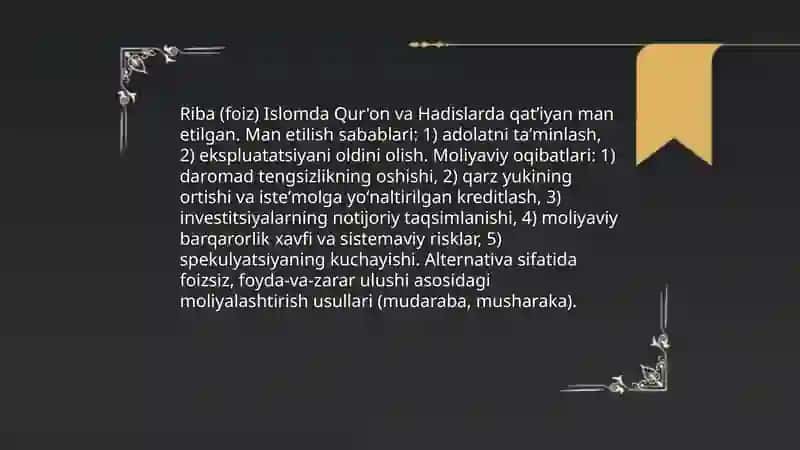 Islom moliya tizimi 4
