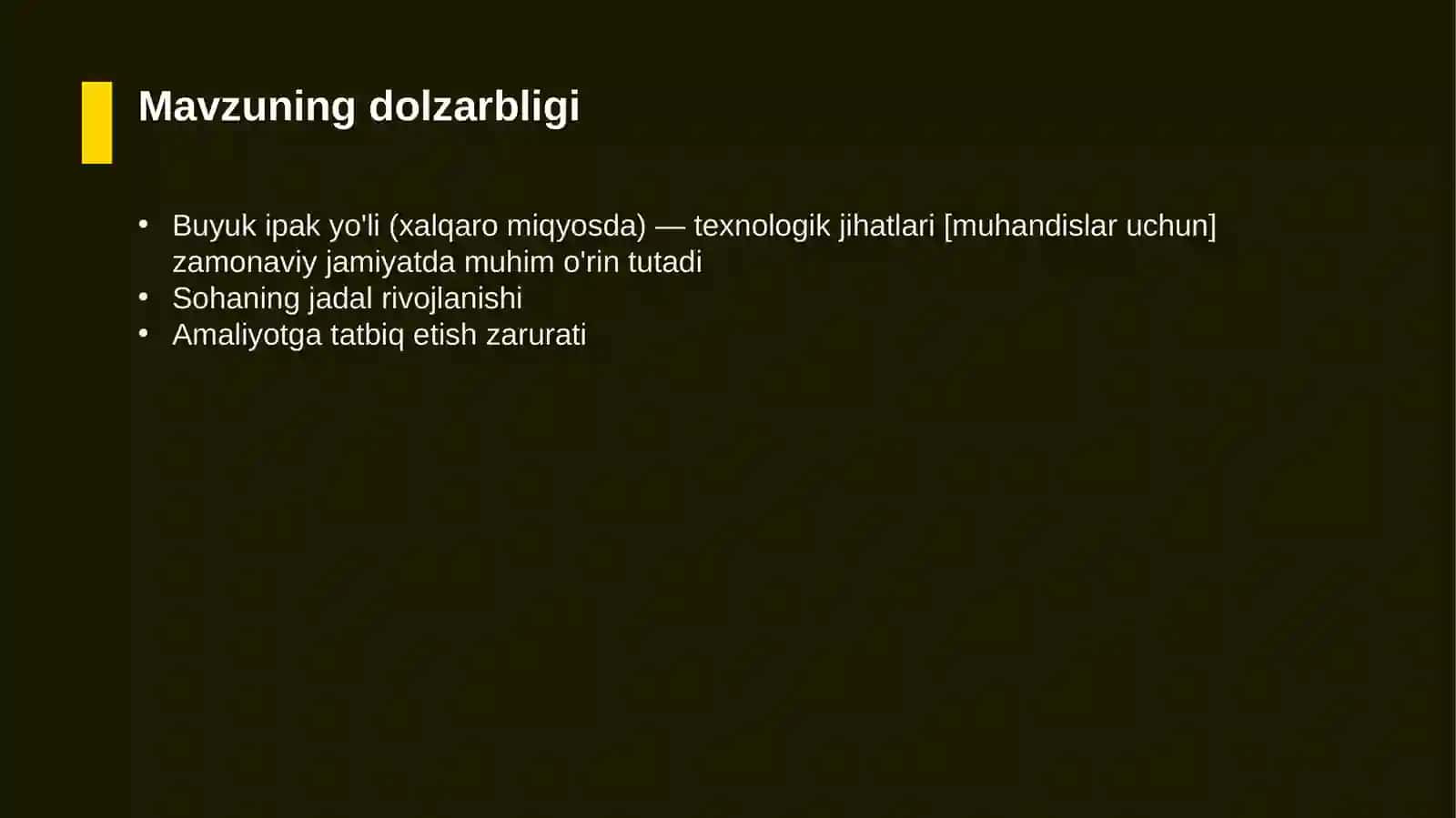 Buyuk ipak yo'li (xalqaro miqyosda) — texnologik jihatlari [muhandislar uchun] 4