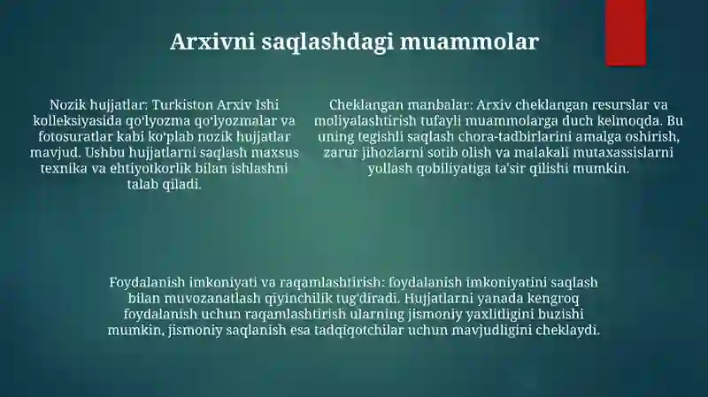 Turkiston Arxiv Ishi 4