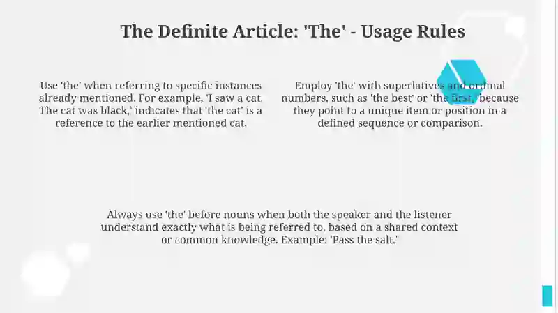 Understand and use articles 4