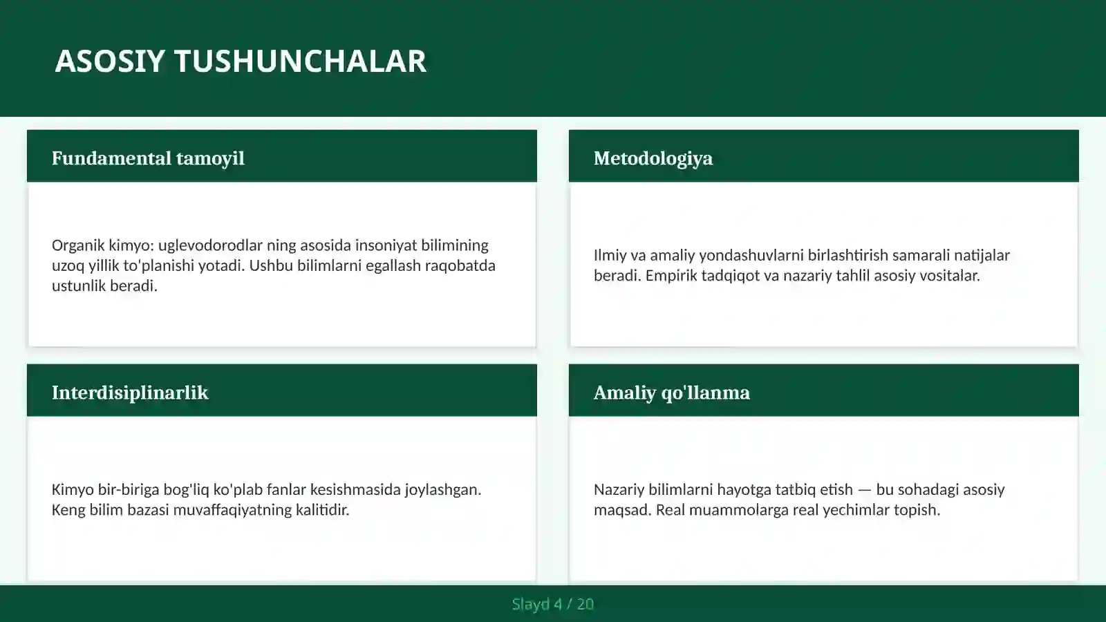 ORGANIK KIMYO: UGLEVODORODLAR 4