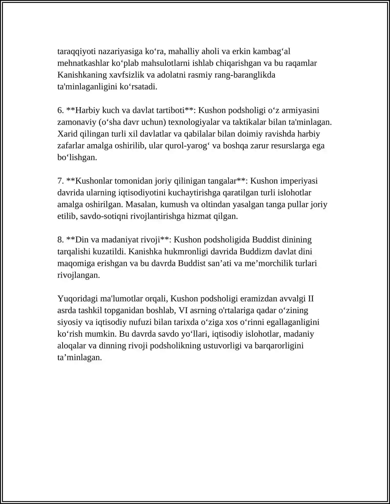 KUSHON PODSHOLIGI DAVRIDA IJTIMOIY-IQTISODIY VA MADANIY-MA'NAVIY HAYOT 4