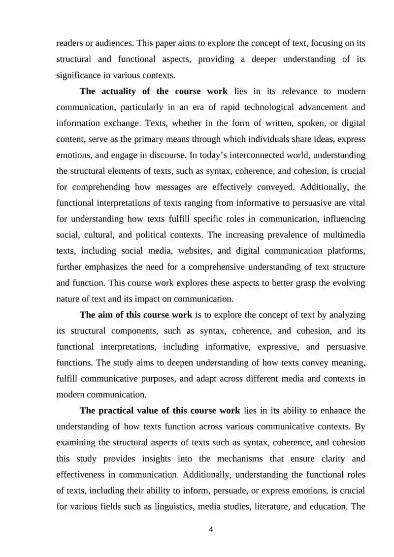 Course Work on Text Notion 4