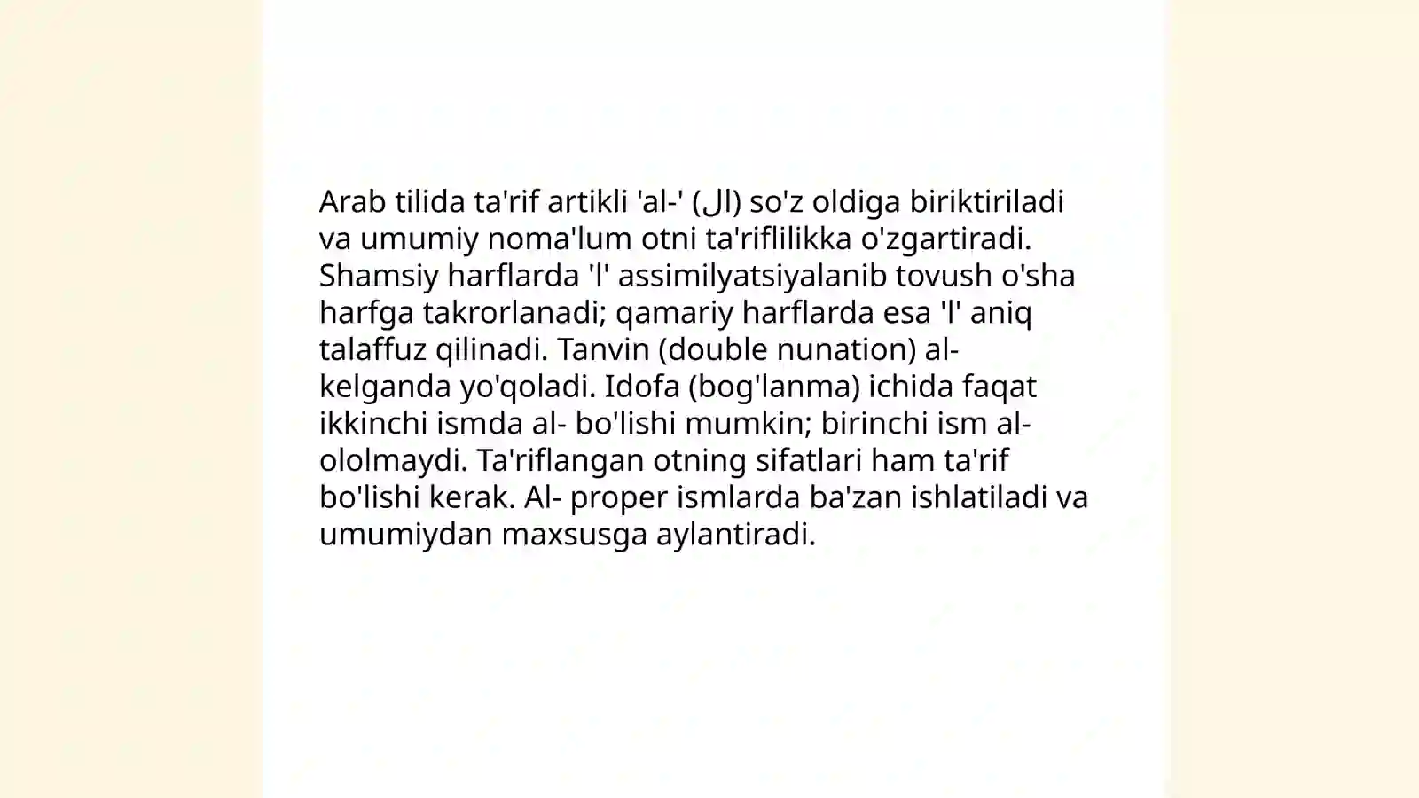 Arab tilida ko'makchilar 4