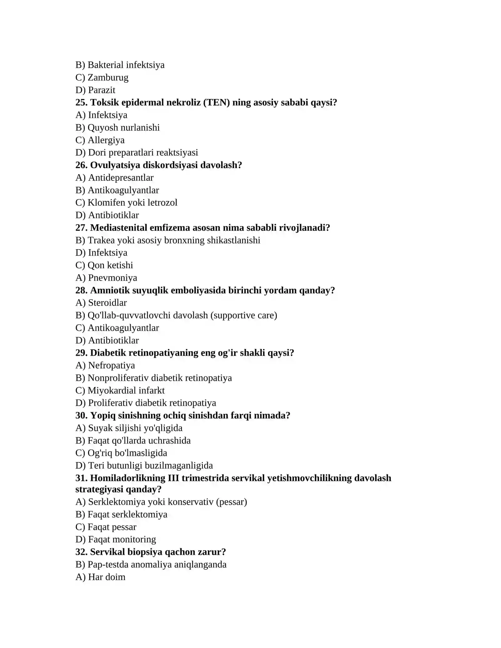 Nostrifikatsiya tibbiyot savollari 4