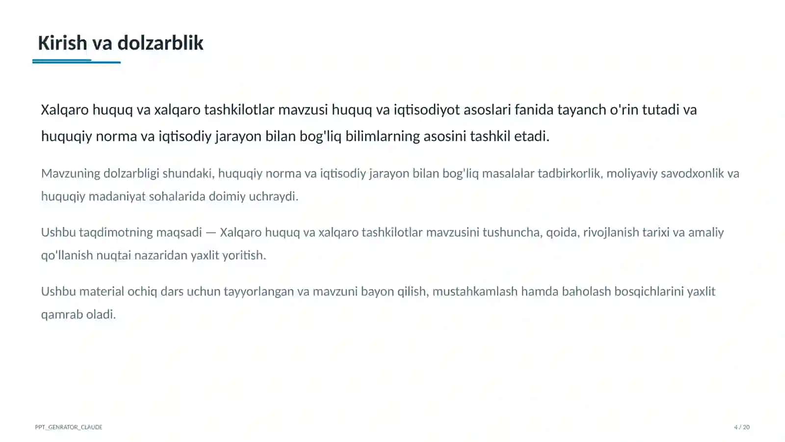 Xalqaro huquq va xalqaro tashkilotlar (11-sinf) 4