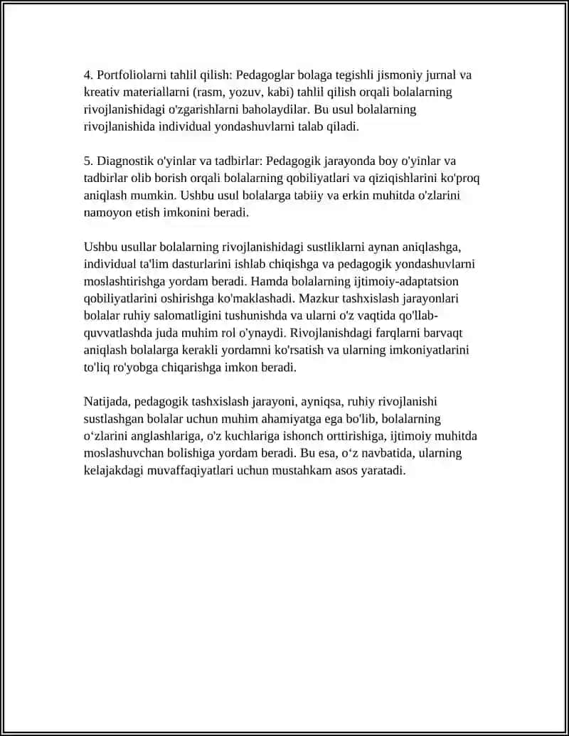 RUHIY RIVOJLANISHI SUSTLASHGAN BOLALAR TA'LIM TARBIYASI 4