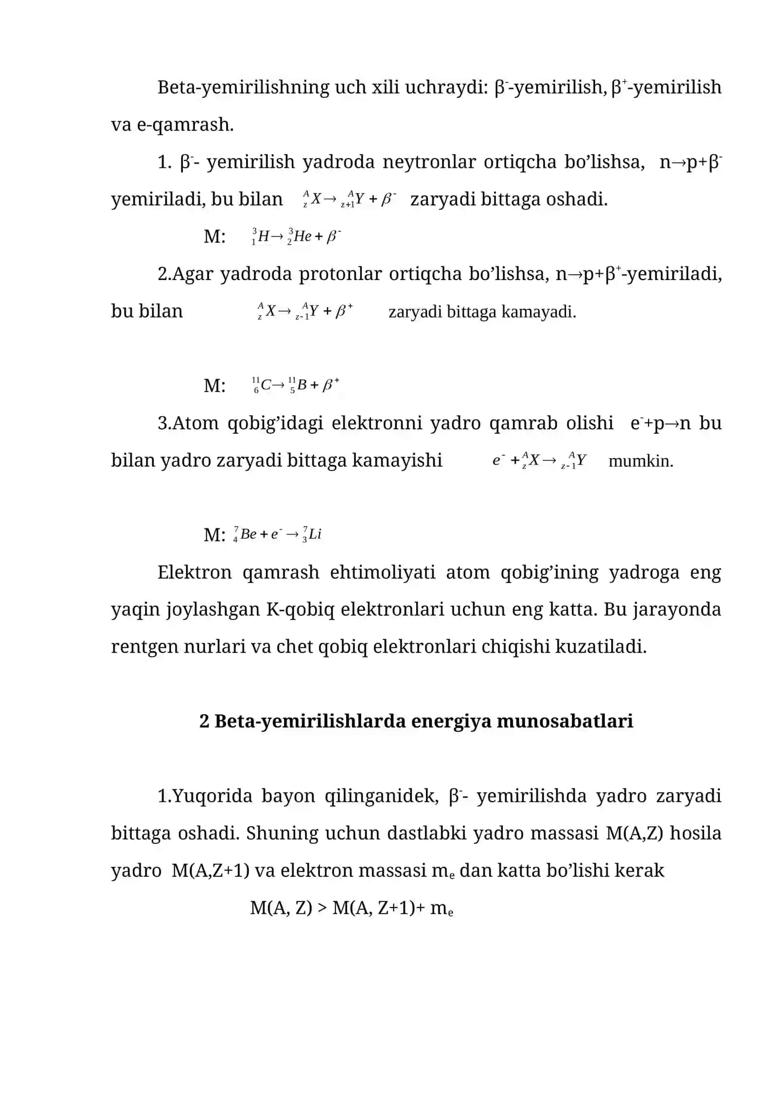 Bеta-yemirilish turlari 4