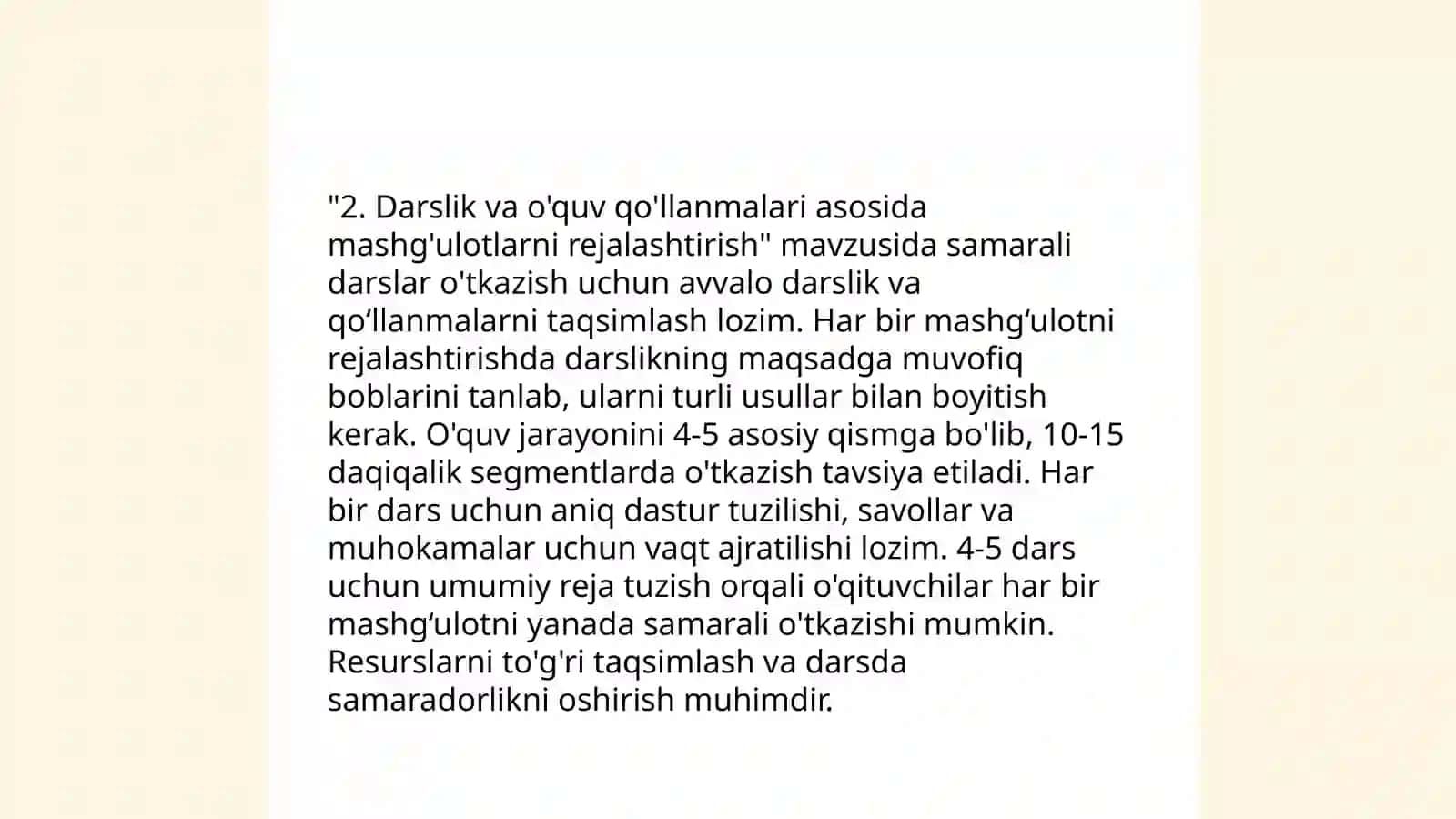 Ta'lim muassasalarida yengil atletika mashg'ulotlarining tuzilishi, mazmuni hamda tayyorgarlik komponentlari 4