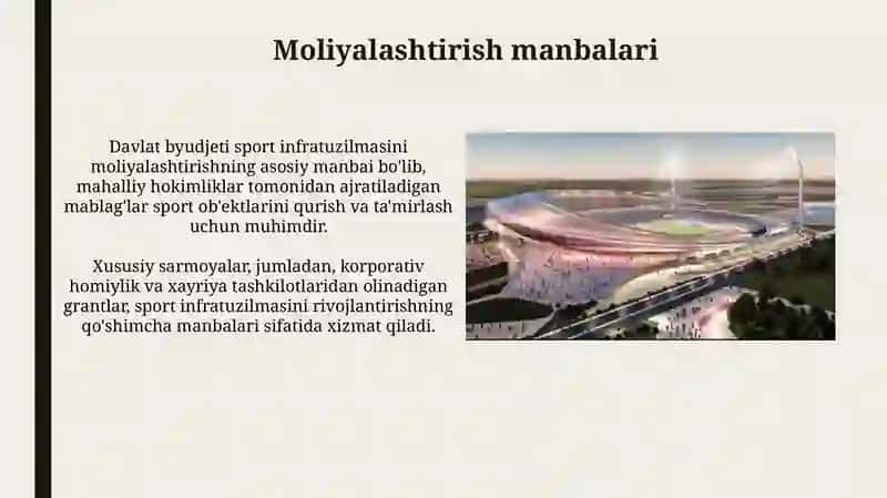Sport infratuzilmasini boshqarish va rivojlantirish 4