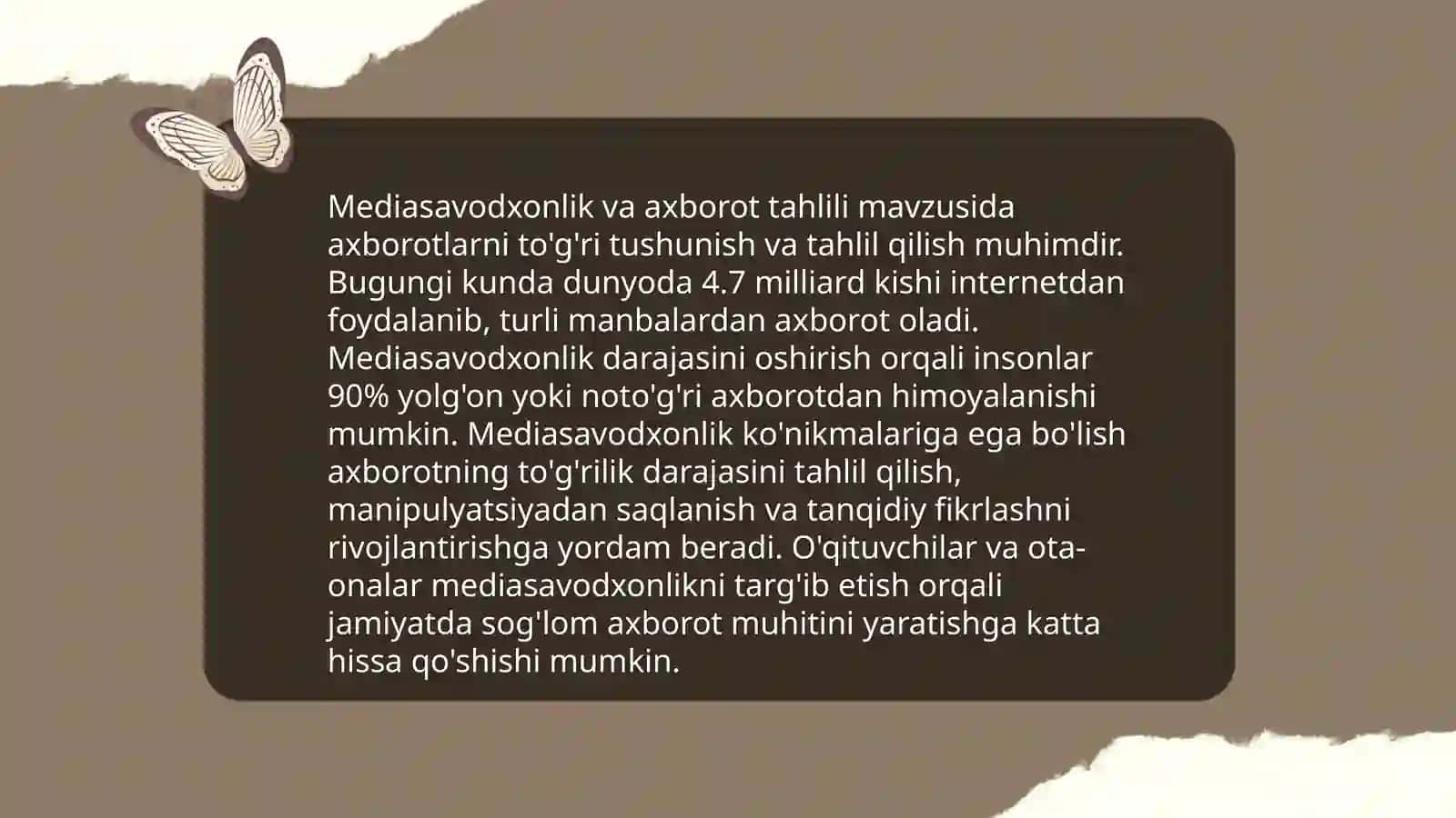 Mediasavodxonlik va axborot vositalari 4