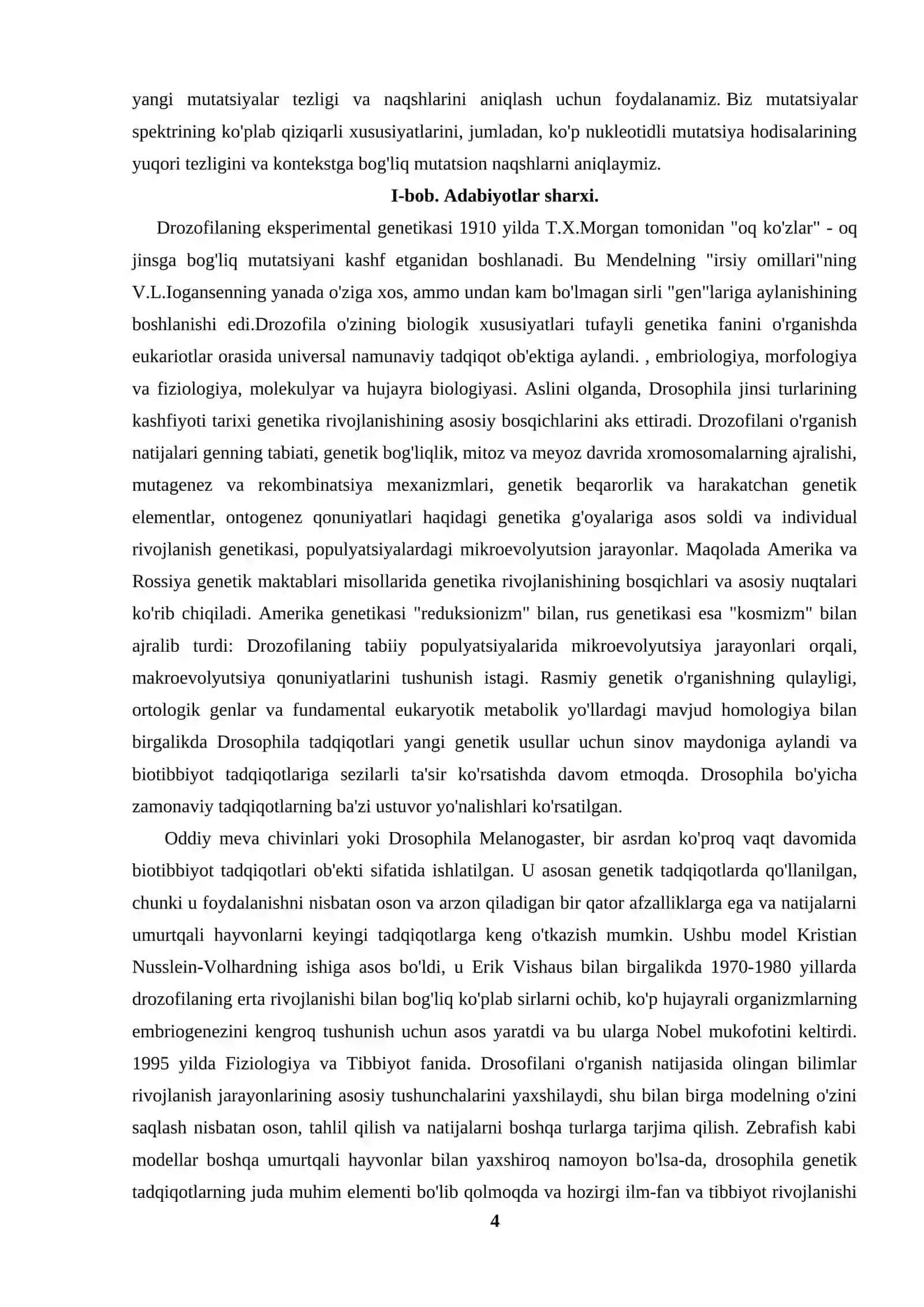 DROSOPHILA MELANOGASTER GENOMIDAGI MUTATSION KONTEKSTLAR TAHLILI 4