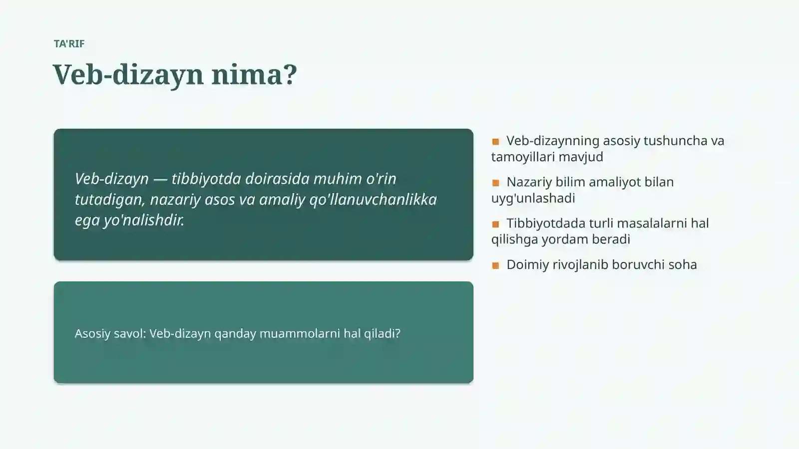 Tibbiyotda 4