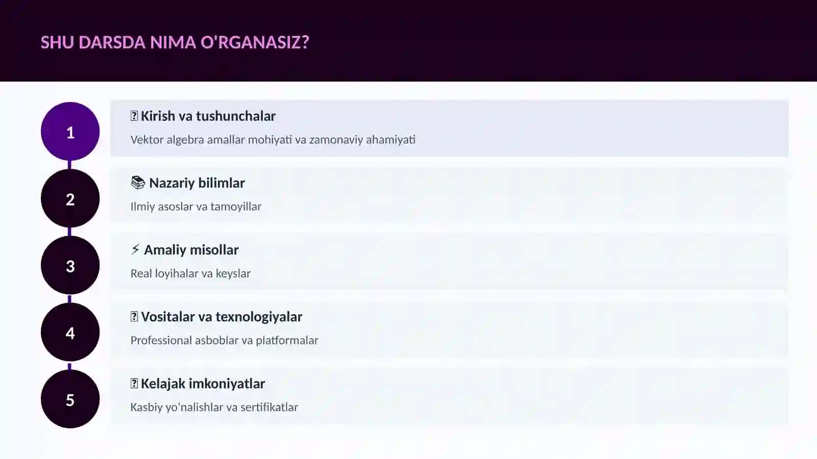 Vektor algebra amallar 4