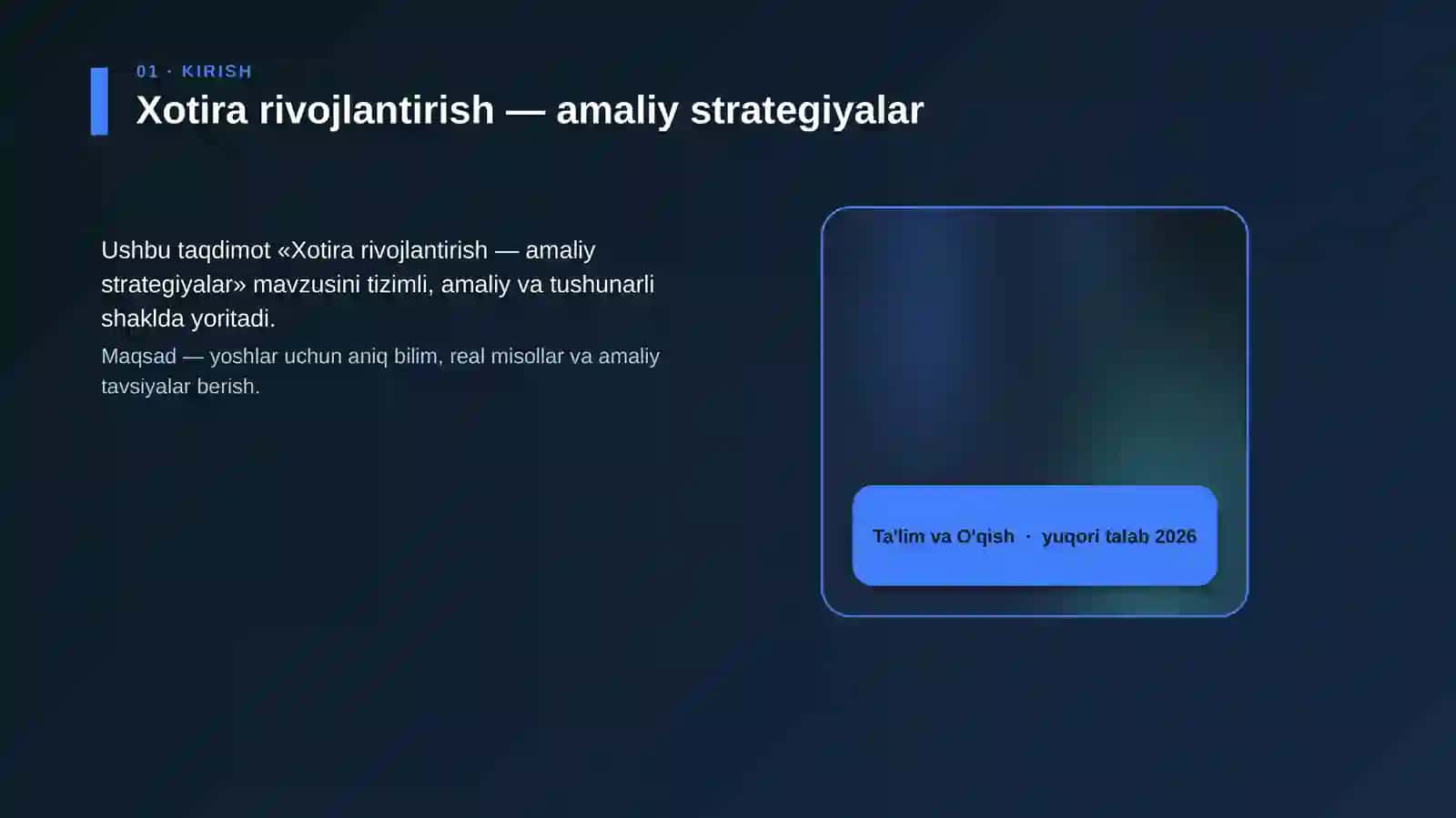 Xotira rivojlantirish — amaliy strategiyalar 4