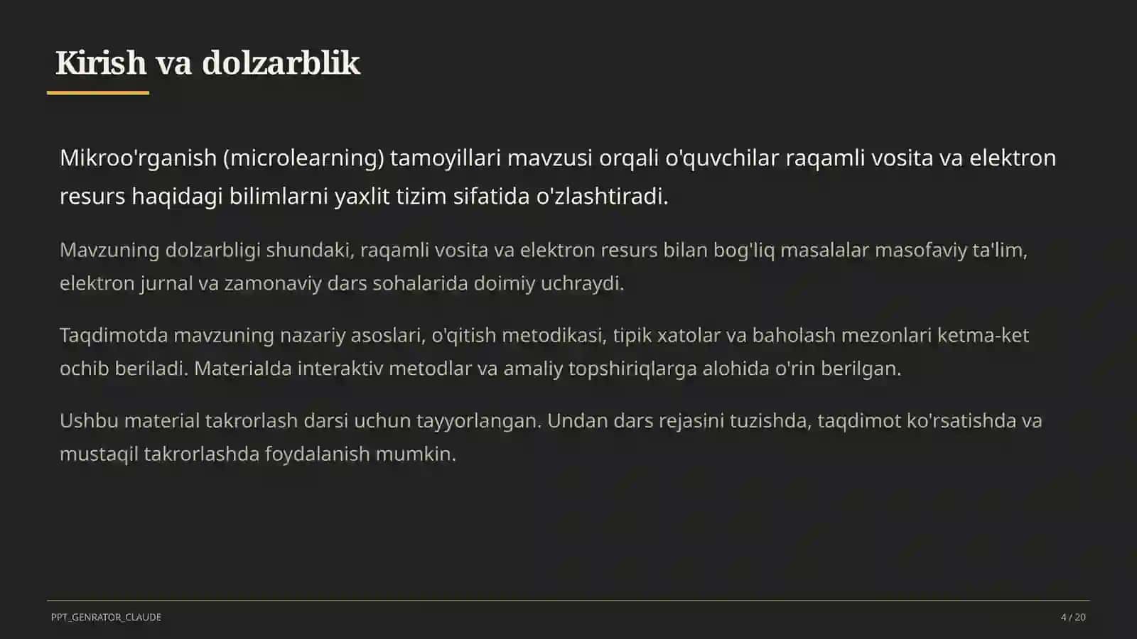 Mikroo'rganish (microlearning) tamoyillari 4
