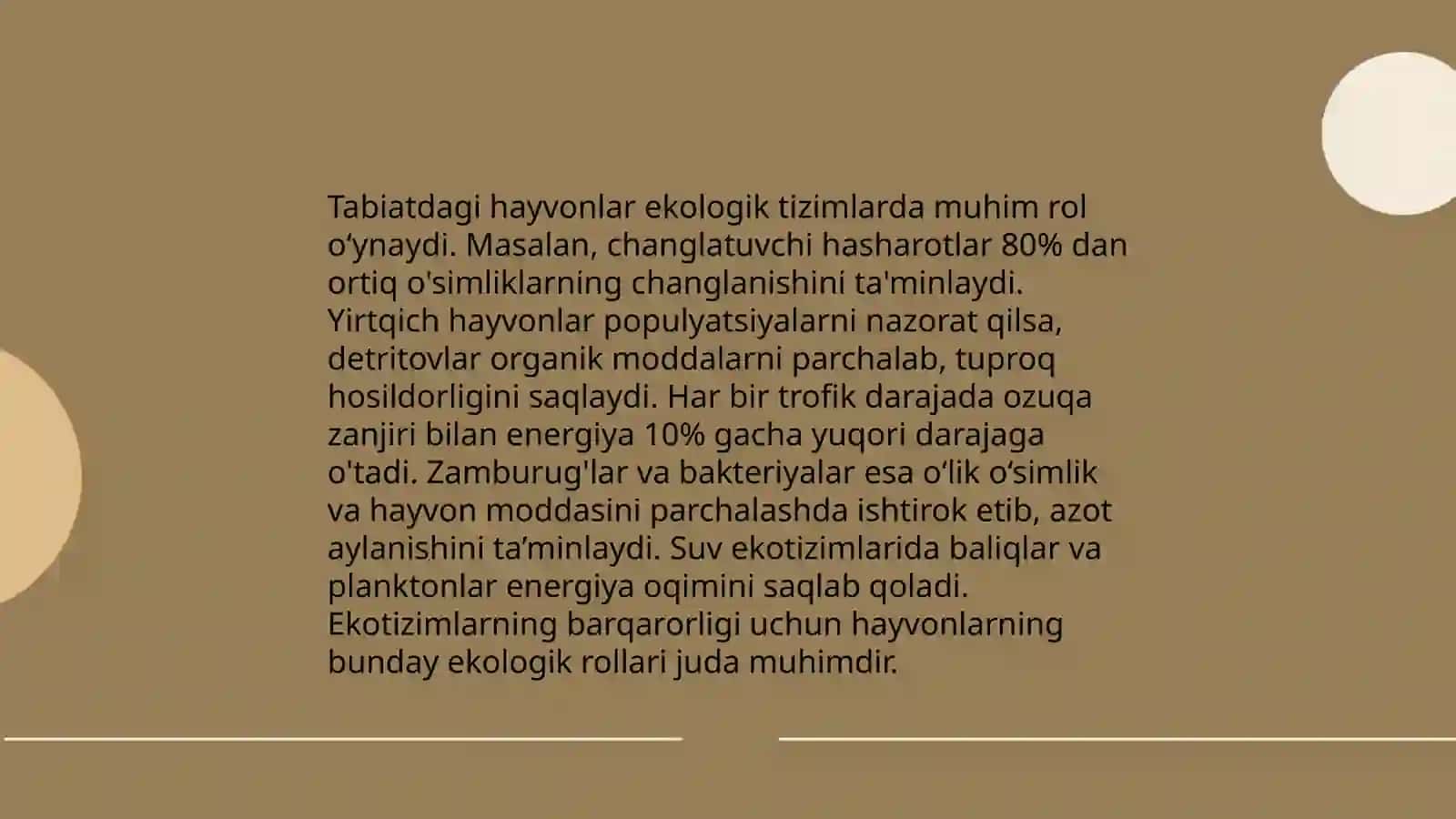 Hayvonot olamining xilma-xilligi va uning tabiatda tutgan oʻrni 4