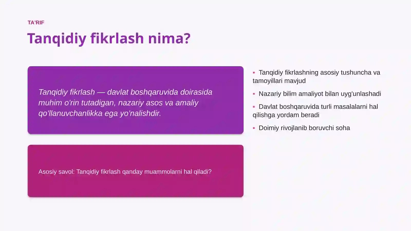 Tanqidiy fikrlash 4