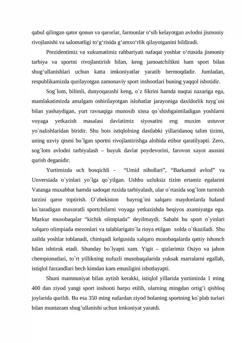 YENGIL ATLETIKADA UMUMIY VA MAXSUS TAYYORGARLIK MASHQLARI BOʻYICHA MAHORATINI OSHIRISH 4