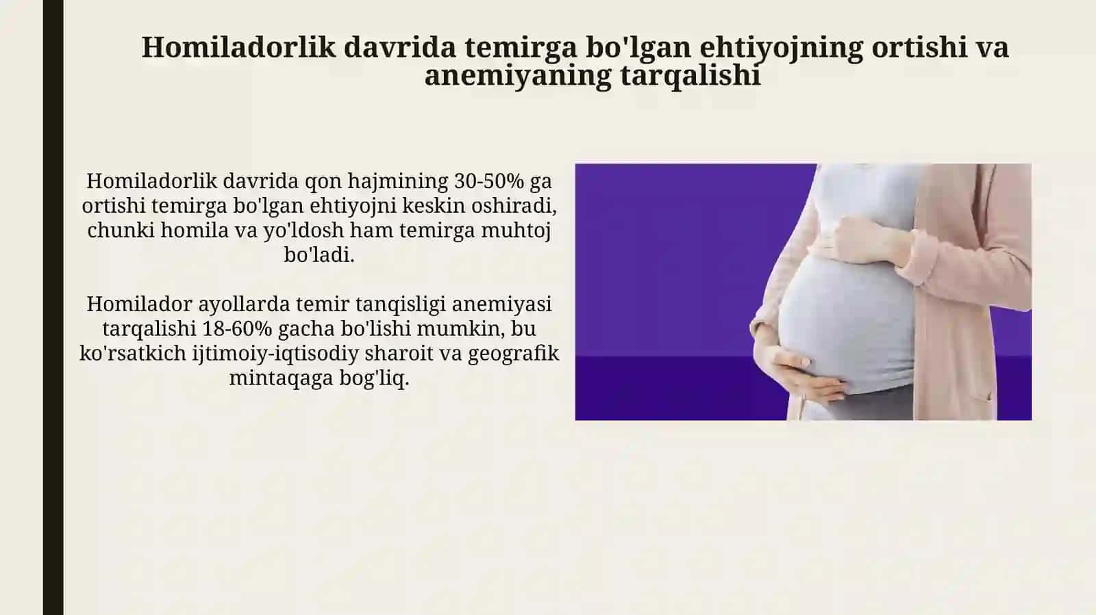 Kamqonlik kasalliklarida homiladorlik, tug'uruq va tug'ruqdang keyingdi davirning kechishi 4