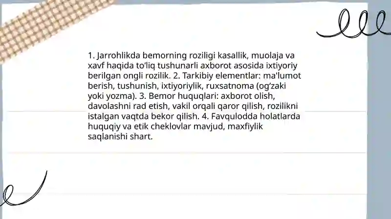 Xirurgiyada tibbiyot etikasi va deontologiya asoslari 4