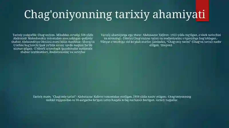 Chag'oniyon Tarixi 4