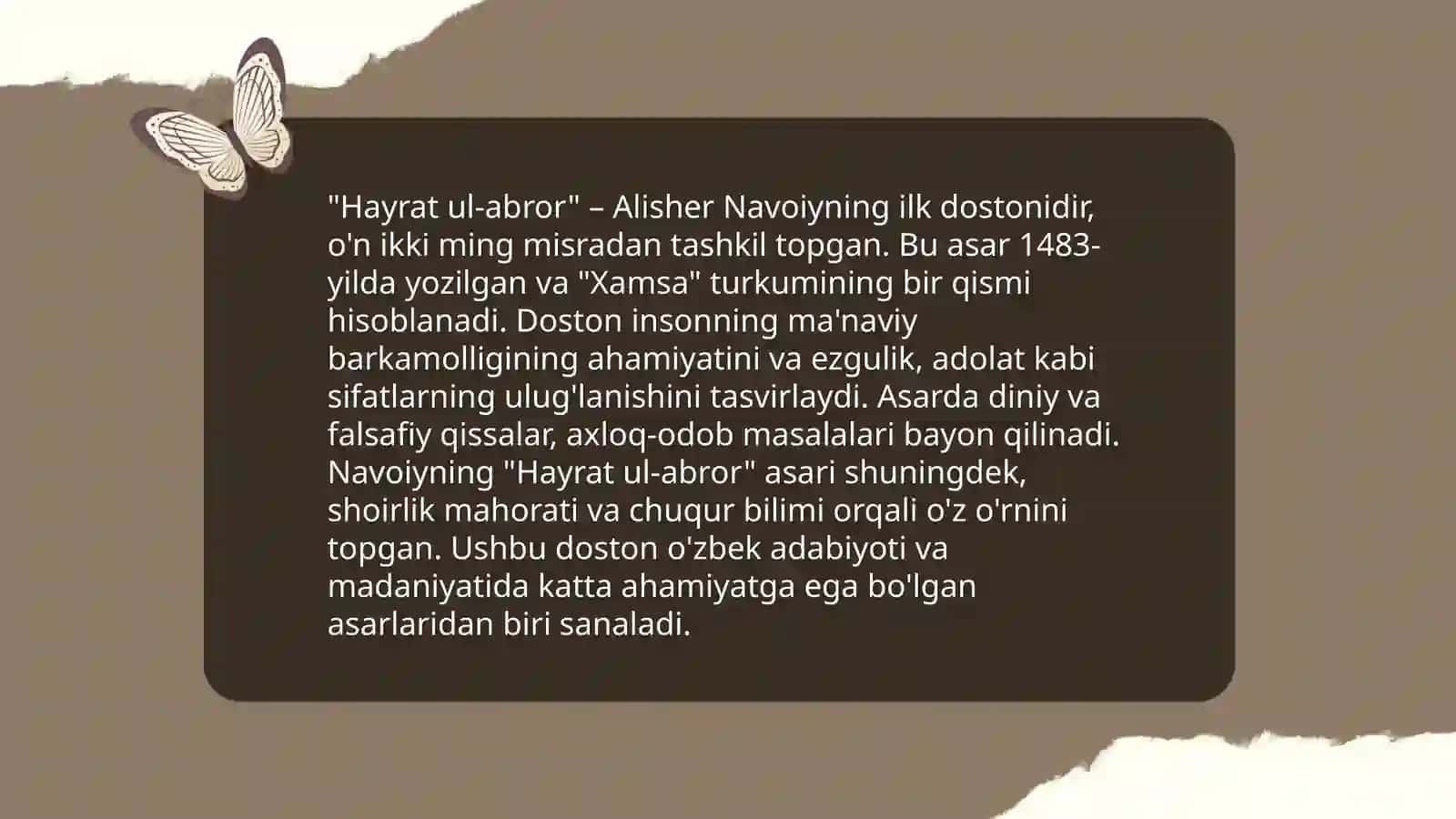 Hamsa "Hayrat ul-abror" dostoni 4